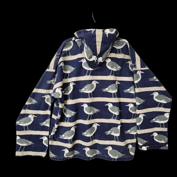 VTG MICHIGAN RAG Co SEAGULL PRINT CANVAS PARKA JACKET MARUSHKA 80s 90s LG XL - Picture 7 of 11